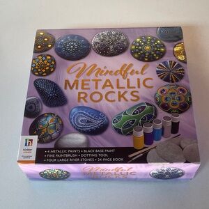 Mindful Metallic Rocks Kit Hinkler Create Paint Stones Paintbrush Art Creative